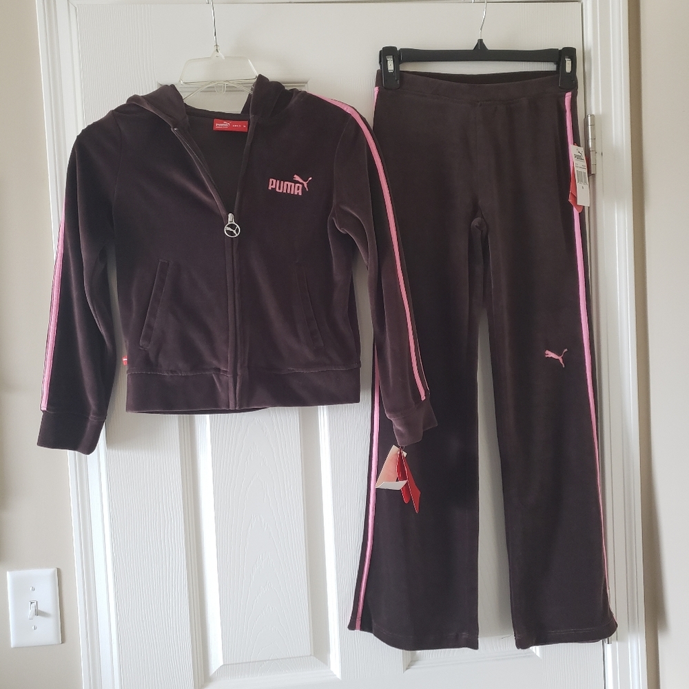 Puma velour girls track suit